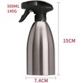 thumbnail image 5 of Botella pulverizadora de vinagre y aceite de acero inoxidable (500 ml), botella de condimento para aderezo con gatillo de aceite para barbacoa de cocina, utilizada para barbacoa, ensalada, cocinar, ba, 5 of 5