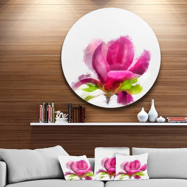 Designart - Grande Uvre d'Art Florale en Métal Rose Magnolia