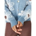 thumbnail image 6 of Women'S Floral Print Button Down Cardigan V Neck Drop Shoulder Knit Outerwear Blue XXL, 6 of 8