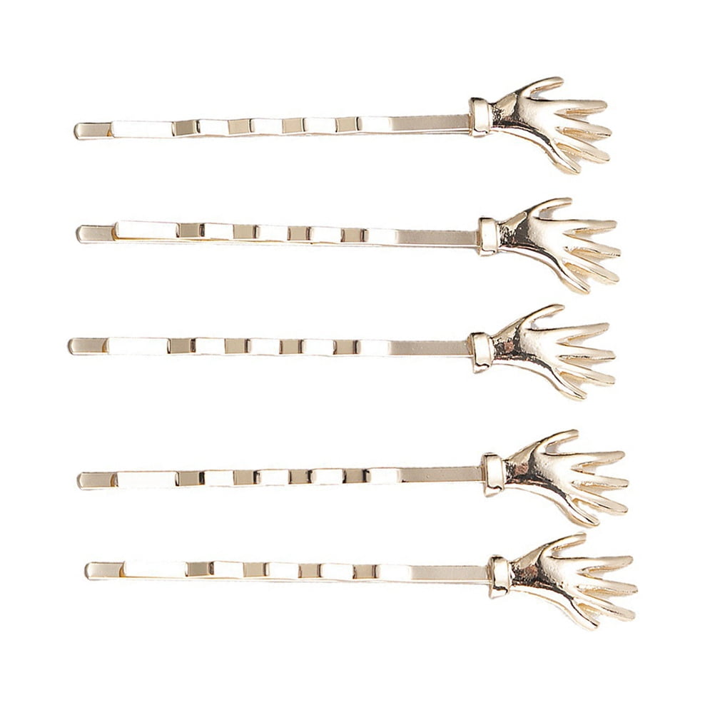 LOLIPPYY 5Pcs Durable Golden Alloy Hairpin Skeleton for Wedding Hair Decor
