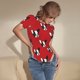 thumbnail image 3 of Fotbe Bulldog Red Body de Mujer con Cuello Redondo y Mangas Cortas, Sin Mangas Ajustado, Suave, Cómodo y Básico-XX-Large, 3 of 7