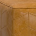 thumbnail image 5 of Simpli Home Morden 18 inch Wide Contemporary Square Pouf in Brown Genuine Leather, 5 of 7