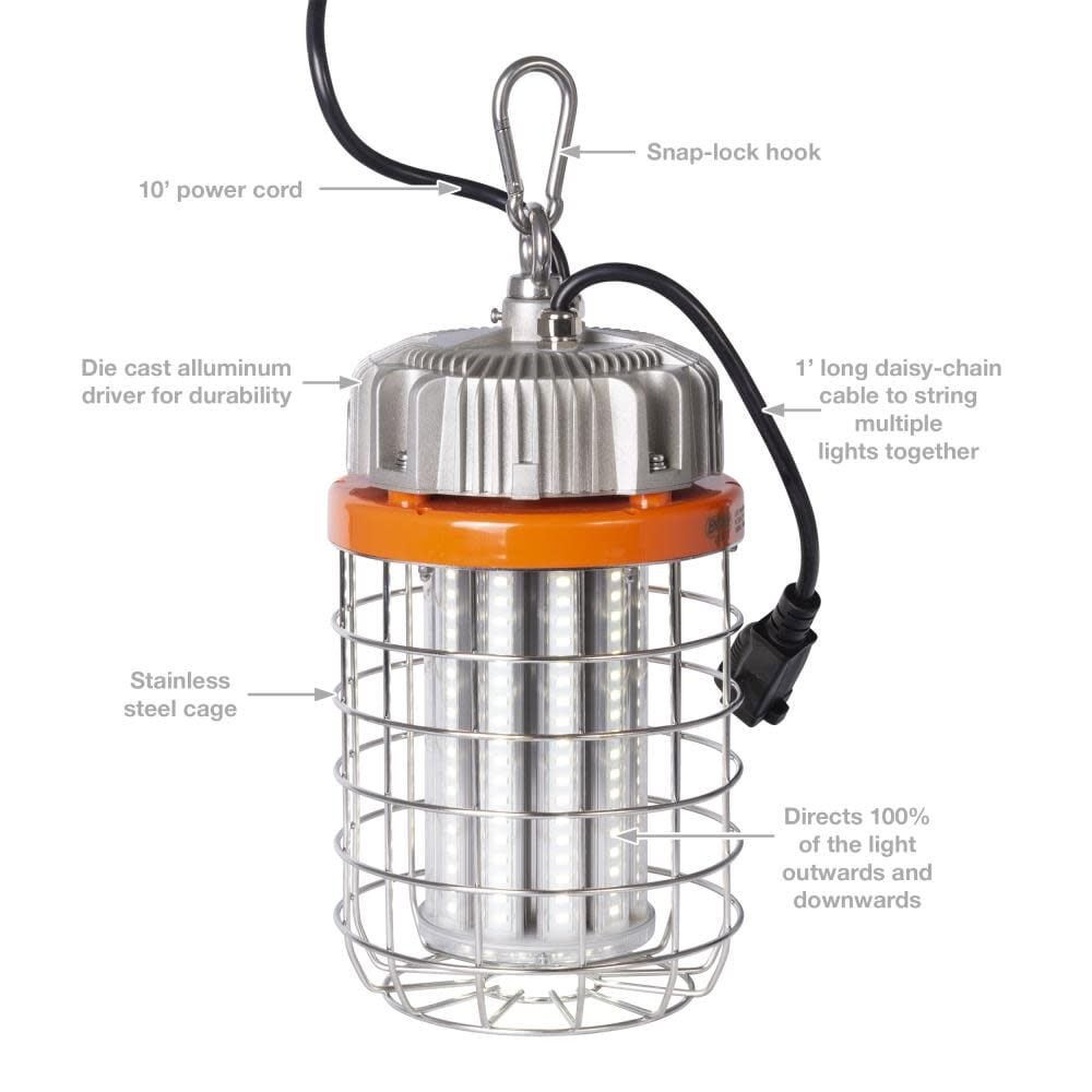 Temporary High Bay Work Light 60w LED IP65 7,500lm 5000k