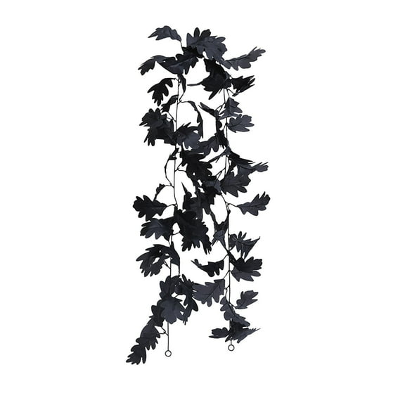 Btomtd 175cm Halloween Black Rattan Vines Artificial Maple Leaf Vines Artificial Green Plant Garland Decor for Home Halloween Decoration, C