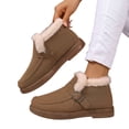 thumbnail image 5 of Mfakffe Warm Womens Boots Suede Winter Ankle Booties Water Resistant Warm Short Boots Outdoor Non Slip Memory Foam Insole Adjustable Buckle, 5 of 5