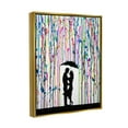 thumbnail image 3 of Modern Romantic Rainfall Silhouette Abstract Graphic Art Metallic Gold Framed Art Print Wall Art, 3 of 6