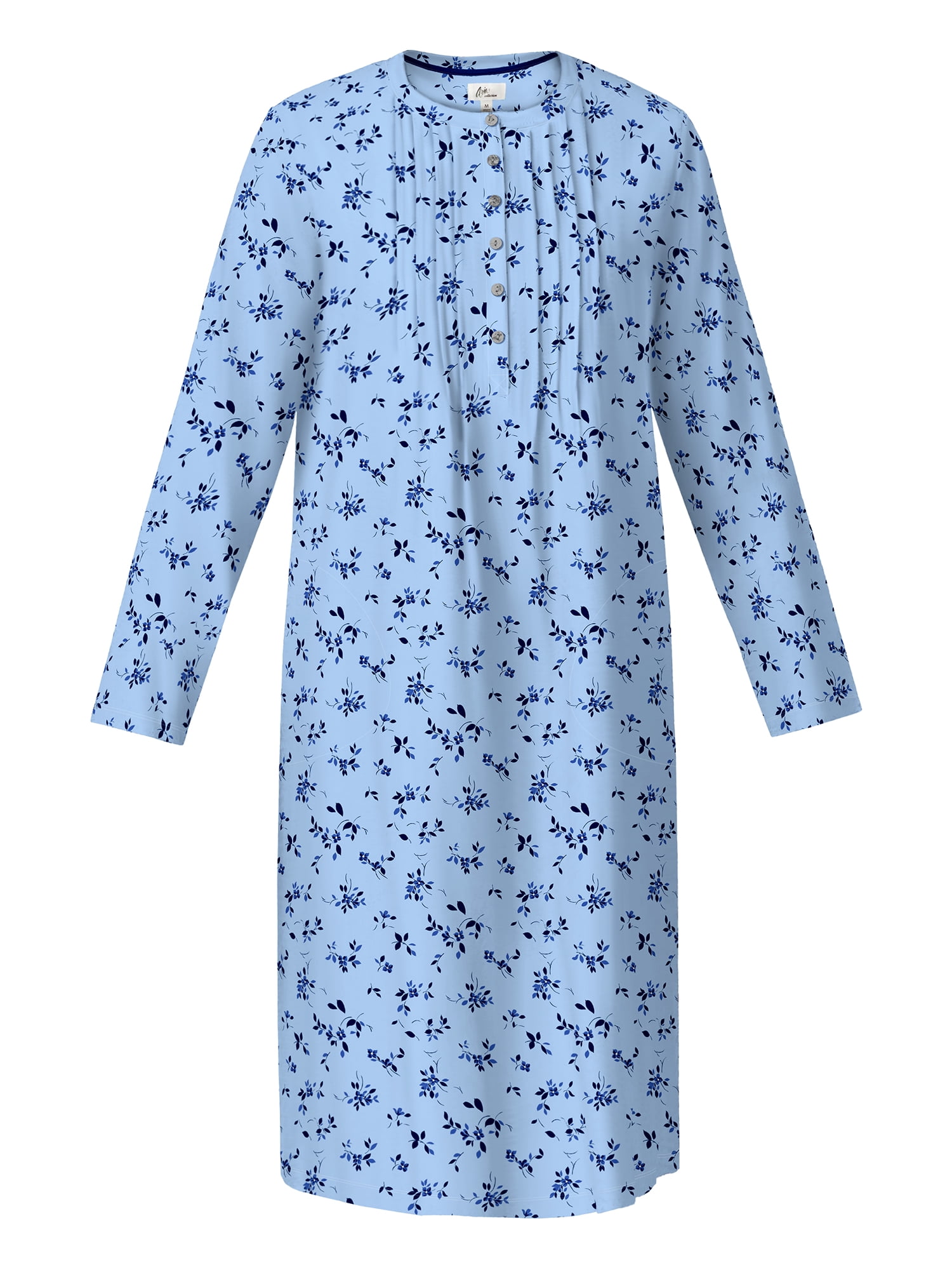 Aria Women’s 100% Cotton Woven Flannel Long Sleeve Nightgown, Sizes XS-5X