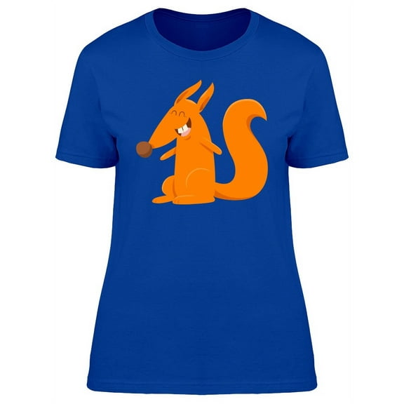 Cute Happy Cartoon Squirrel T-Shirt Women -Image by Shutterstock, Female Large
