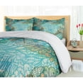 thumbnail image 5 of Ambesonne Dragonfly Duvet Cover Sets, Fantasy Flowers Mix, 2-Queen, Turquoise Amber, 5 of 7