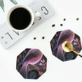 thumbnail image 4 of Naloa Bird6 Leather Coasters for Drinks, Durable Drink Coasters 4 Set for Tabletop Protection, Luxurious Home Décor and Housewarming Gift ( {designName})Octagon, 4 of 6