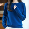 thumbnail image 4 of Sweaters Women's Fall Winter Warm Soft Knitted Loose Pullover Crew Neck Long Sleeves, 4 of 5