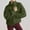 Green, variant on Womens Long Sleeve Cropped Sherpa Fleece Jacket Casual Teddy Zip Up Fuzzy Coat Fall Winter Fluffy Outerwear