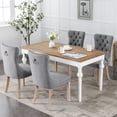 thumbnail image 2 of Modern Dining Chairs Set of 2, High-end Tufted Contemporary Linen Upholstered Dining Chair with Soild Wood Legs Legs and Nailhead Trim for Dining Room Kitchen Vanity Patio, Gray, 2 of 7