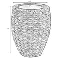 thumbnail image 5 of Vintiquewise QI003547.S 9.5 x 13 in. Water Hyacinth Round Floor Planter with Metal Pot, Brown - Small, 5 of 5