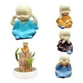 thumbnail image 4 of Veeogra Clearance&nbsp;Items,Home Decor,Four Monks Decoration Cute Little Monks Monk Statues Buddha Statues Small Cute Buddha Statues Resin Crafts Decorations, 4 of 5