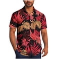 thumbnail image 2 of LEKWK Hawaiian Shirts for Men Beach Button Down Casual Shirts Short Sleeve Collared Lightweight Print Tops Loose Fit Beach Resort Vacation Wear Red S, 2 of 6