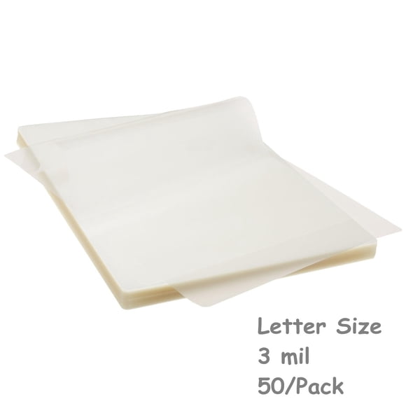 50 Pack Clear Thermal Laminating Pouches, 9" x 11.5" Letter Size Laminating Sheets, 3 MIL Thickness, Glossy Finish
