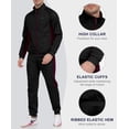 thumbnail image 5 of Men's 2Pc Full Zip Tracksuit, 4 Way Stretch Color Block Jogger with Zipper Pockets for Gym Running Black S, 5 of 8