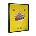 thumbnail image 3 of Stupell Industries Smiling Hamburger Crown Food Character Painting Jet Black Floating Framed Canvas Print Wall Art, Design by Robert Filiuta, 3 of 6
