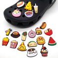thumbnail image 3 of 20 piezas de accesorios para zapatos, hebillas de goma para zapatos, flores de zapatos impresas en PVC, accesorios de bricolaje para zapatos de playa, zapatillas (6), 3 of 5