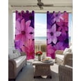 thumbnail image 3 of Watercolor Flowers Blackout Curtains for Bedroom 45 Inch Length 2 Panels Set, Spring Floral Country Pink Purple Thermal Insulated Energy Saving Window Treatment Curtains Blackout Drapes 52"x45", 3 of 8