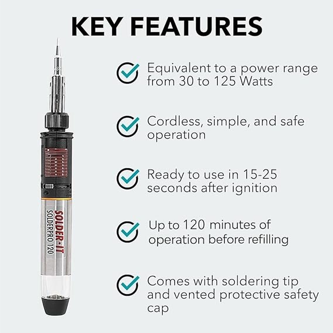 Solder It Pro-120 (PRO-120) Butane Soldering Iron | Cordless and Portable Soldering Gun | Multi-Function Butane Heat Gun | Home Improvement Tools, Auto Repair, and Soldering Kit Essential