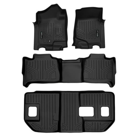 SMARTLINER 3 Rows Custom Fit Floor Liners Compatible with 2007 - 2014 Chevrolet Suburban 8 Passenger