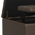 thumbnail image 5 of Simpli Home Harrison 30 inch Wide Transitional Square Small Coffee Table Storage Ottoman in Chocolate Brown Vegan Faux Leather, 5 of 15