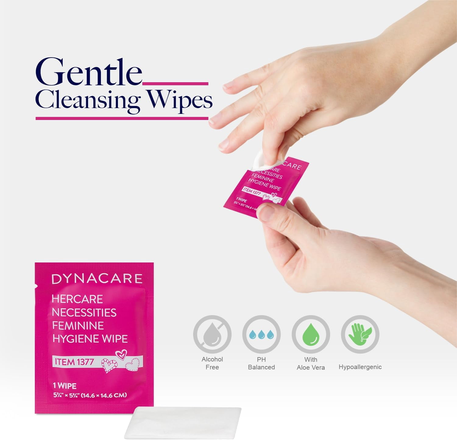 Dynarex HerCare Feminine Hygiene Period Travel Kit, Menstrual Kit with Maxi Pads and Wipes, 50 Count