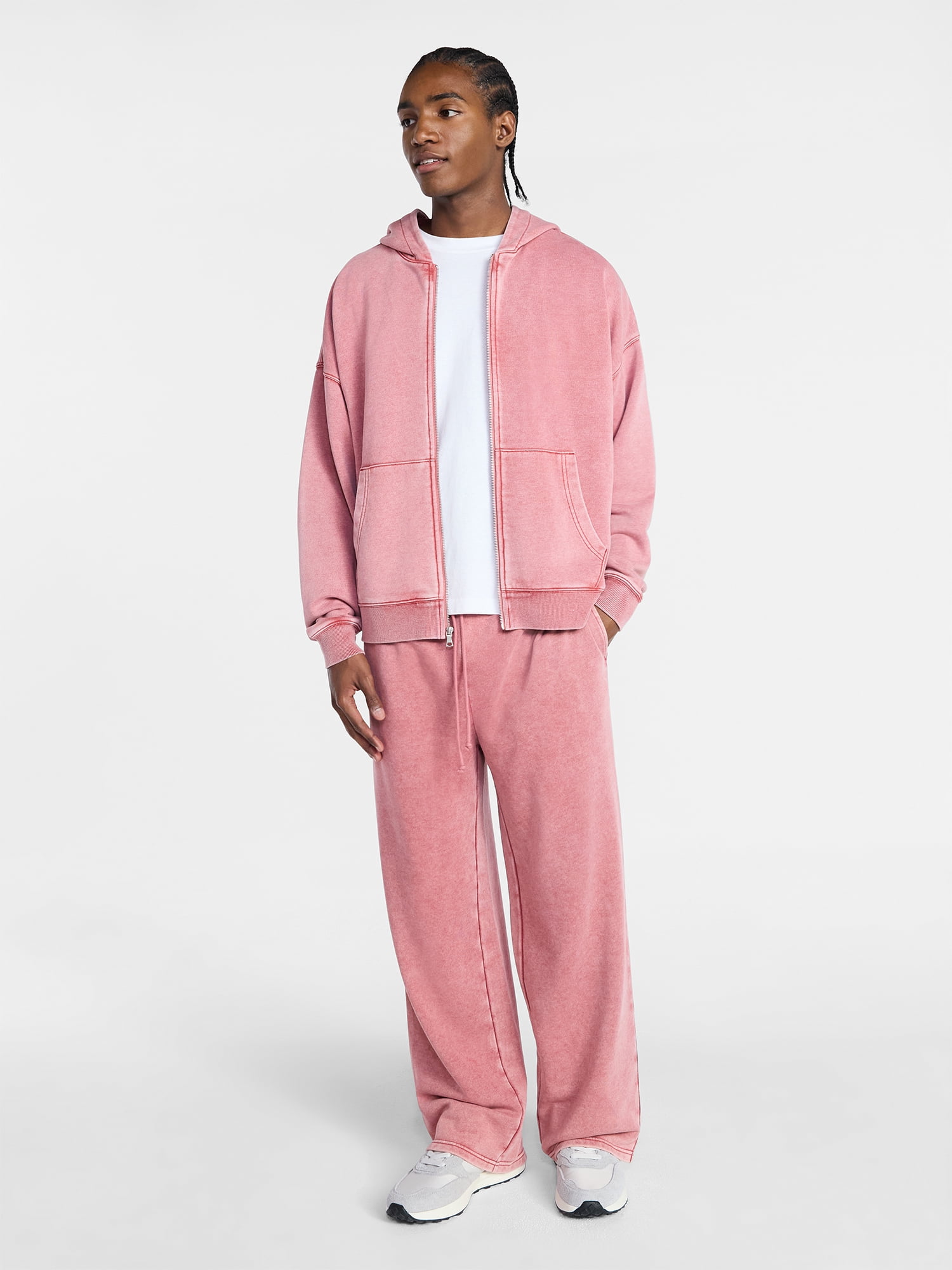 No Boundaries Zip Hoodie with Long Sleeves, Men's XS-4XLT