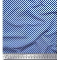 thumbnail image 1 of Soimoi Blue Moss Georgette Fabric Geometric Check Decor Fabric Printed Yard 42 Inch Wide, 1 of 3
