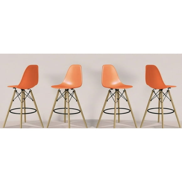 Brenza Tabouret Orange eiffel-Ensemble de 4
