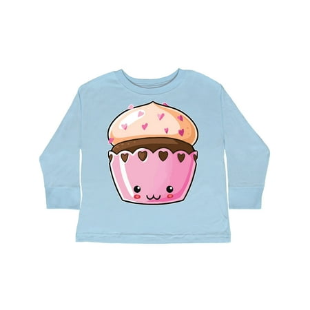 

Inktastic Cute Smiling Chocolate Cupcake with Heart Sprinkles Gift Toddler Boy or Toddler Girl Long Sleeve T-Shirt