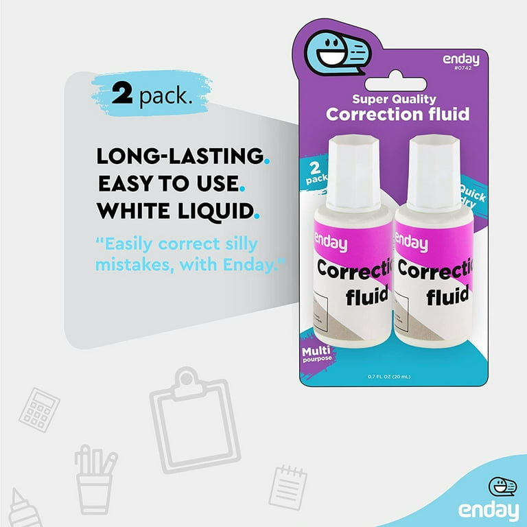 Enday Liquid Paper White Out Correction Fluid Ink Eraser, 20 ml 2