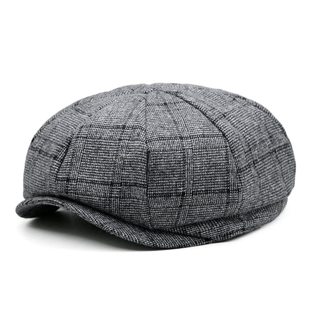 Sombreros para hombre y mujer, estilo boina a cuadros, sombreros con visera, sombreros octogonales, sombreros de poliéster para hombre.