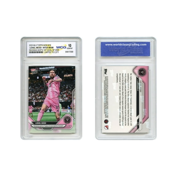 2025 Topps Now #19 Lionel Messi MLS Inter Miami MVP's 1st Goal Graded Gem Mint 10