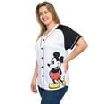 thumbnail image 7 of Women's Plus Size Disney Mickey Mouse Baseball Jersey 28 Shirt White Button Down, 7 of 7