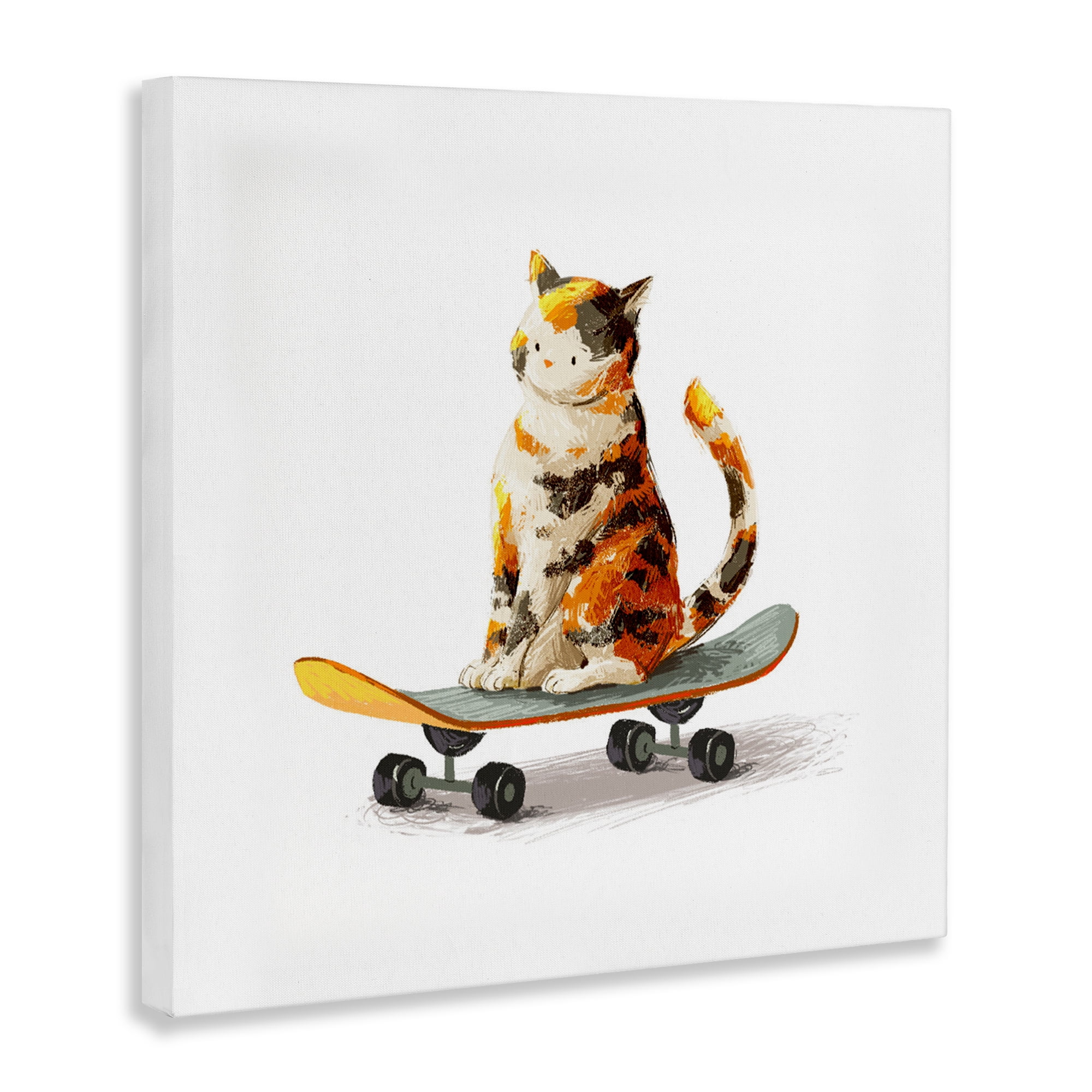 Stupell Industries Calico Cat on Skateboard Canvas Wall Art, design by Ziwei Li