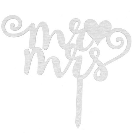 - Wedding Party Acrylic DIY Handicraft Letter Heart Decor Cake Topper Silver Tone
