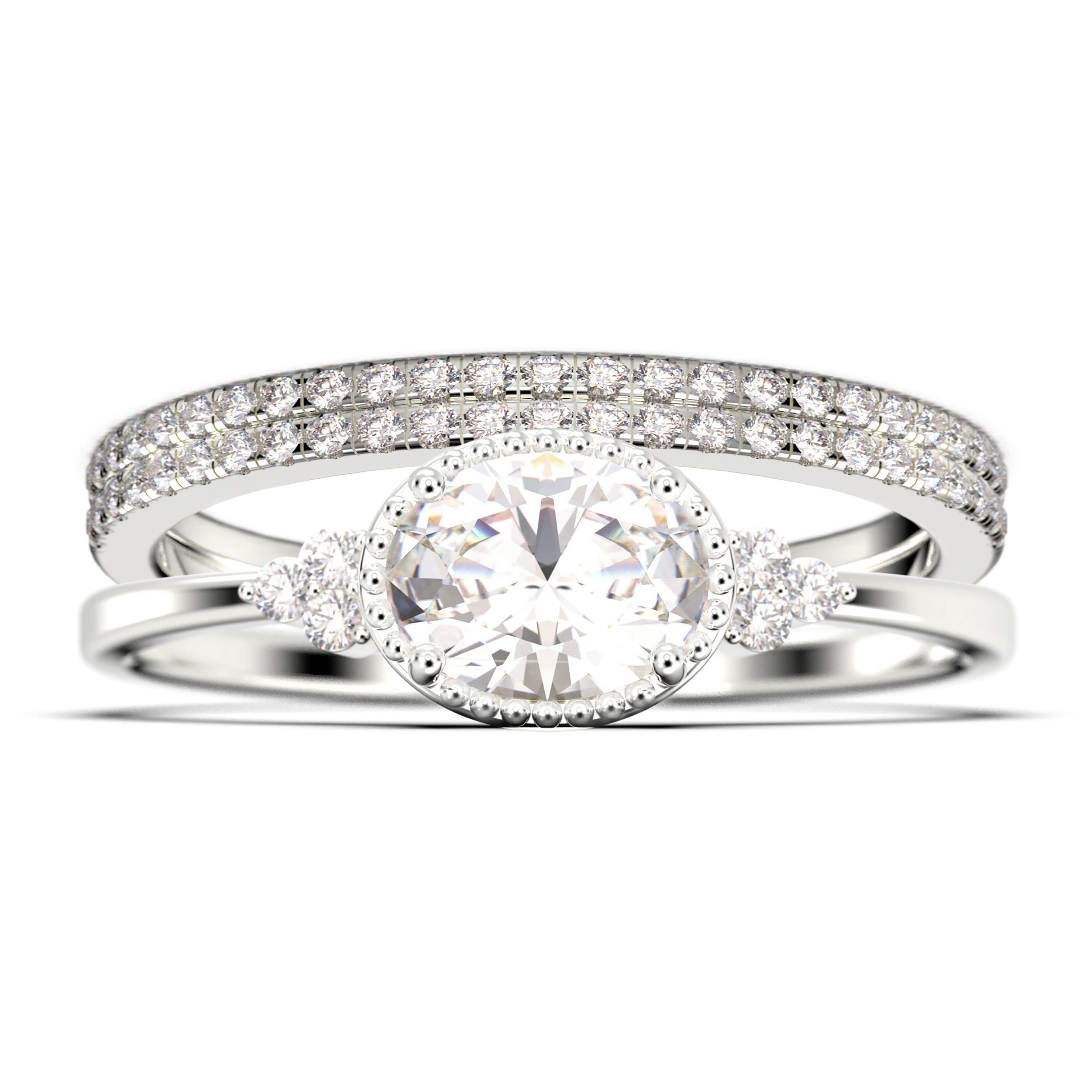 Details about   3 Ct Round White Diamond VVS1/D Wedding Engagement Ring 14K white Gold Over 925