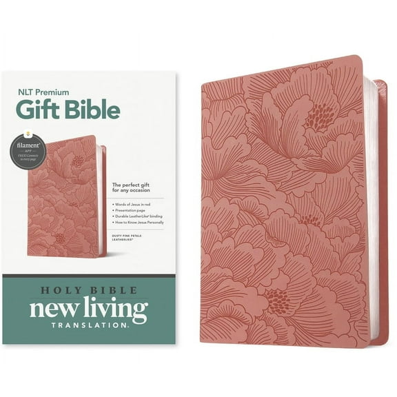 Premium Gift Bible Nlt, Filament Enabled (Leatherlike, Dusty Pink Petals, Red Letter), (Hardcover)