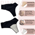 thumbnail image 3 of BIMEI High Rise Camel Toe Proof Thong Avoid Camel Toe Concealer Pad Panty Invisible Guard for Women Bikini Brief Underwear,Black Thong,L, 3 of 7