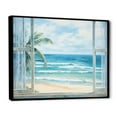 thumbnail image 3 of Designart "Tranquility by the Beach Window Views III" Oversized Coastal Framed Wall Art - Coastal Blue Coastal Windows Hallway Framed Wall Art Decor, 3 of 7