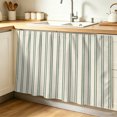 thumbnail image 2 of Green Ticking Stripe Cabinet Curtains 28" W x 51" L, Minimalist Vertical Lines Khaki Under-Desk Privacy Dust Proof Drape Dishwasher Curtain Sink Skirt for Kitchen Closet Bathroom Laundry, 2 of 9