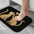 thumbnail image 5 of 1pc Two Cats with Heart Absorbent Non-Slip Bathroom Thickened Flannel Rug Decor,Soft,Quick Drying,Suitable For Indoor/outdoor Use,Bathrooms,Bedrooms,Kitchens,Terrace,Laundry Rooms,16"x24", 5 of 7