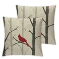 thumbnail image 2 of Nawypu  Throw Pillow Cover Birds in Birch Animal Trees Nature Red White Grey Square Pillow Case Cushion Cover for Home Car Decorative,Set of 2, 2 of 6
