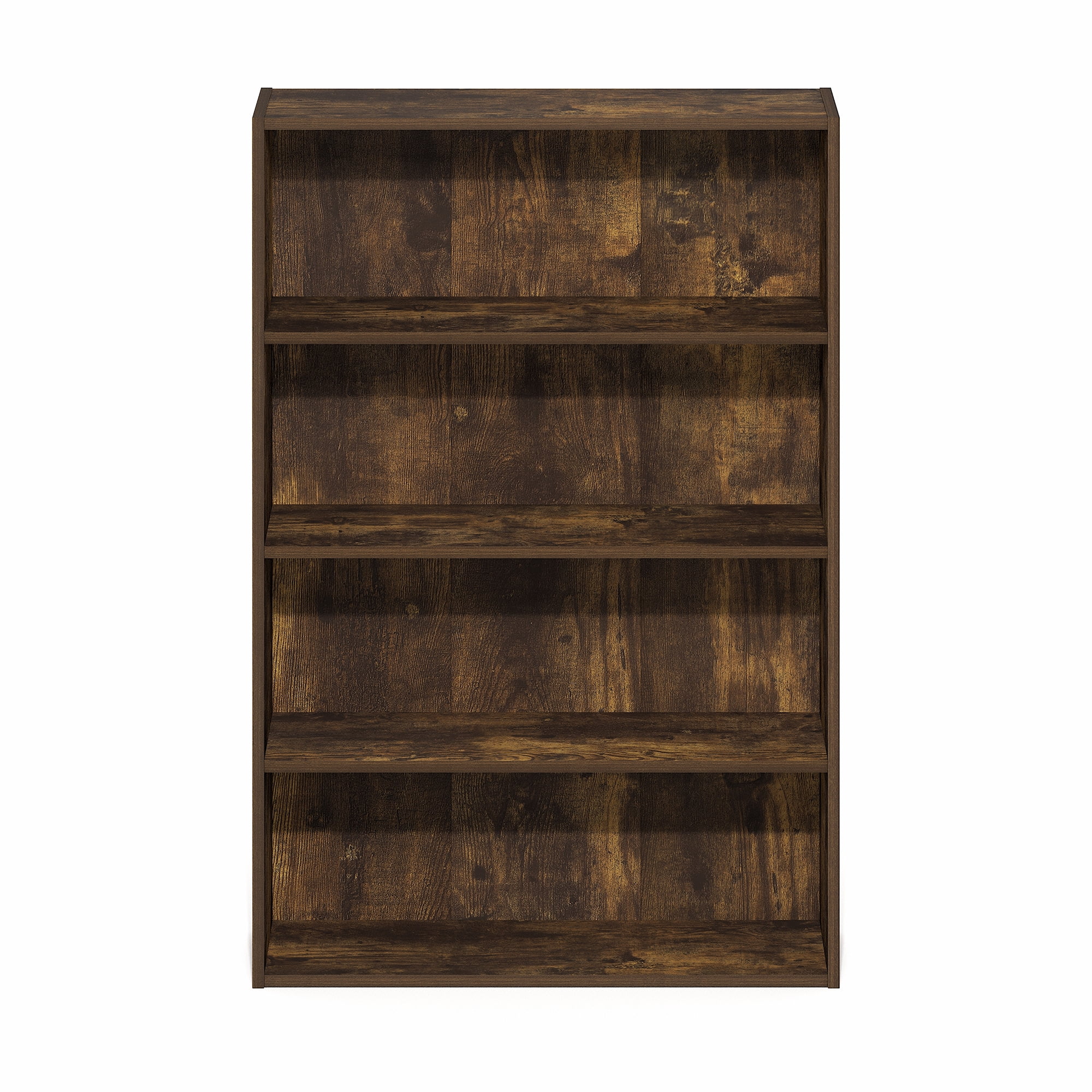 Furinno Basic 4-Tier Open Shelf Bookcase, Bookshelf, Storage Organizer, 6 x 24 x 35, Amber Pine