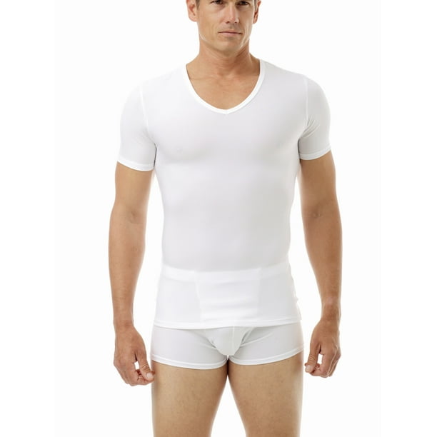 Underworks Mens Microfiber V Neck Light Compression T Shirt