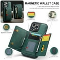 thumbnail image 2 of Allytech Magnetic Detachable Wallet Case for iPhone 14 Pro Max, [Support Wireless Charging] Luxury PU Leather Slim Cover with Card Slots & Kickstand, Protective Anti-Drop RFID BLOCKING Case, Green, 2 of 14