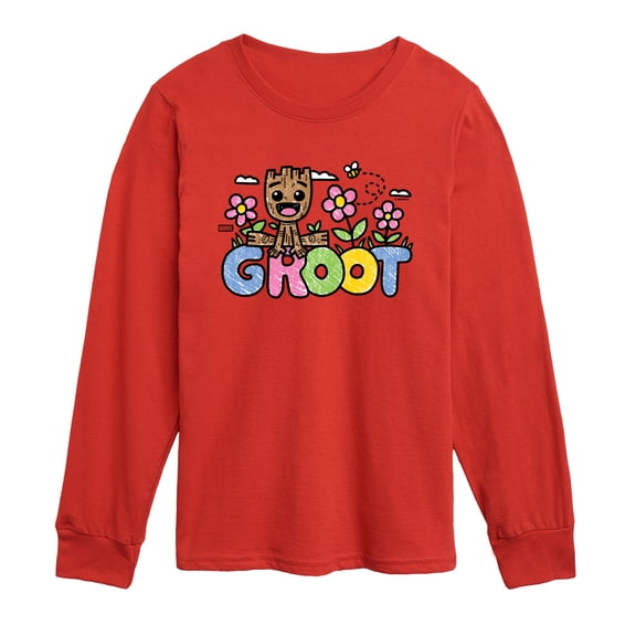 Guardians of the Galaxy - Sketchy Groot - Toddler Boys Long Sleeve Graphic T-Shirt
